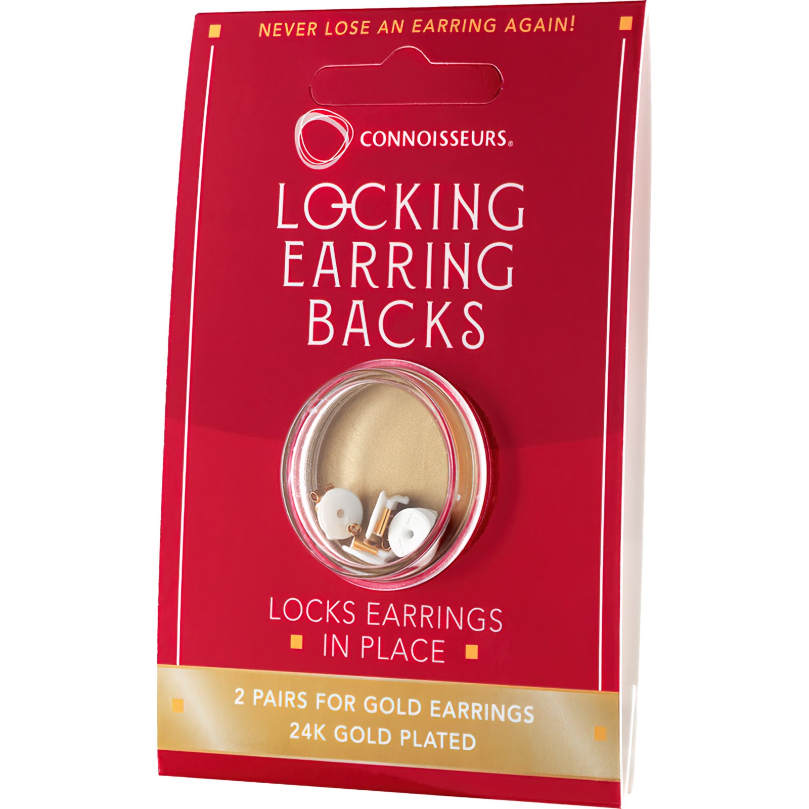 2 Pairs of 24k Yellow Gold Plated Connoisseurs Locking Earring Backs