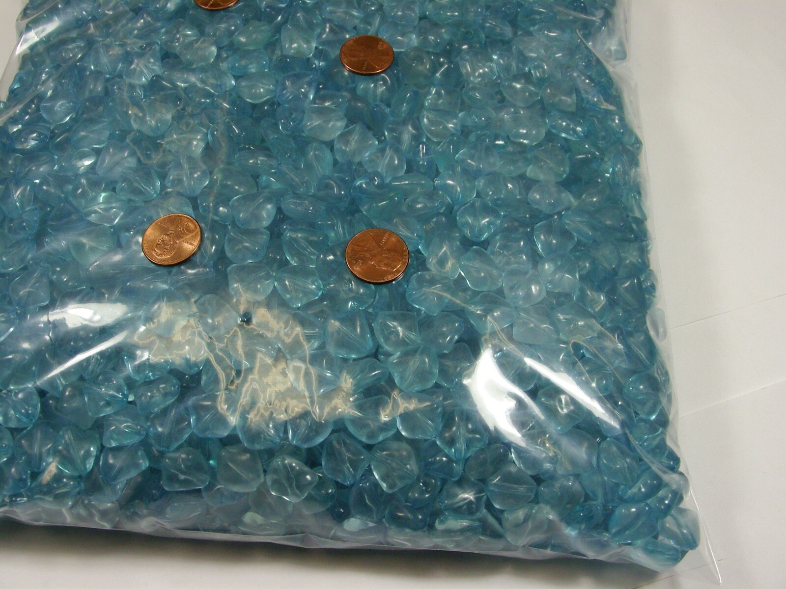 4 Pounds India Blue (7mm x 13mm x 15mm) Acrylic Beads Wholesale Bulk Lot (KD-7)