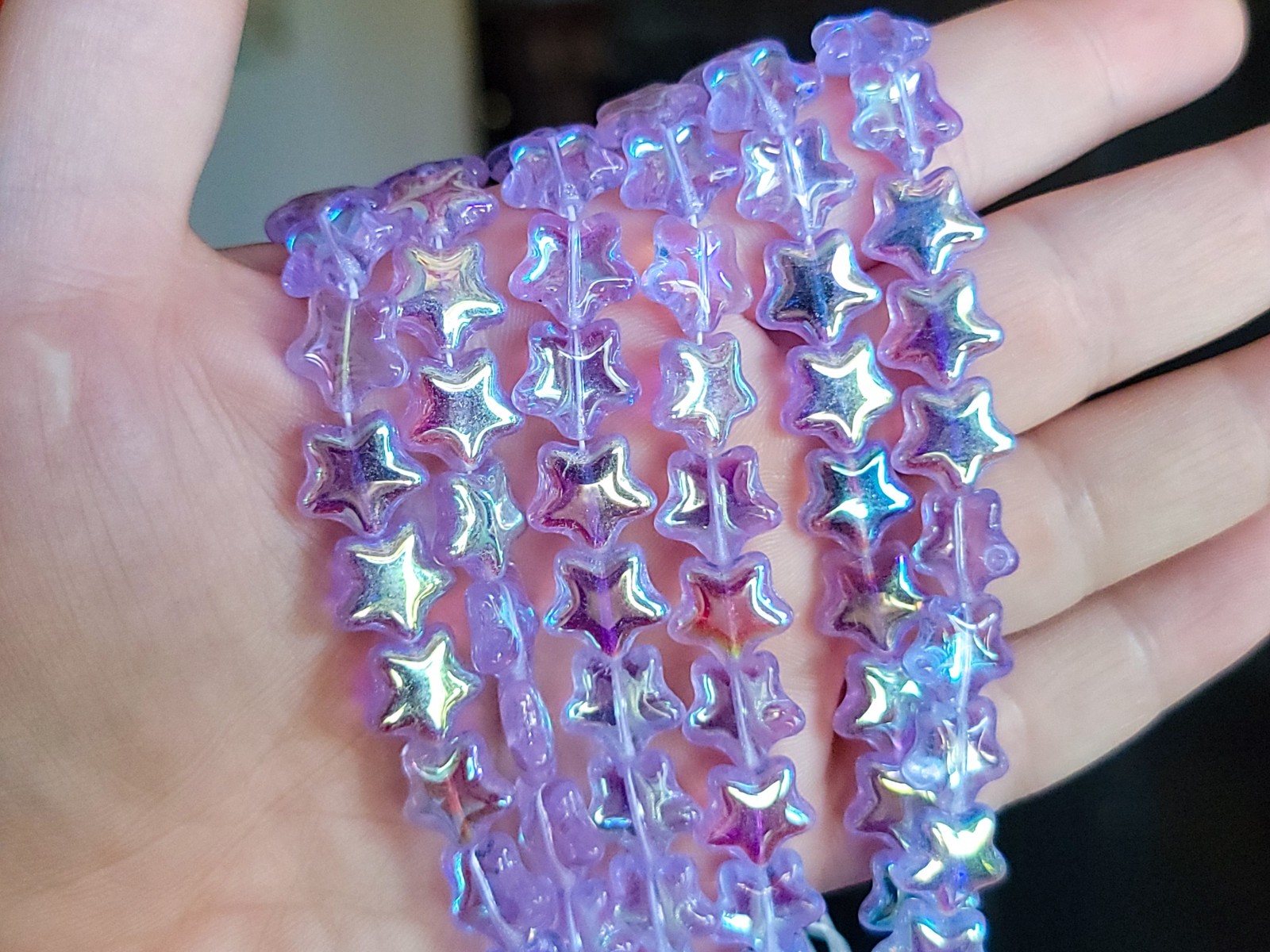 Vintage Star Neodymium Glass Beads 12mm Color Changing Alexandrite Glass 10pcs