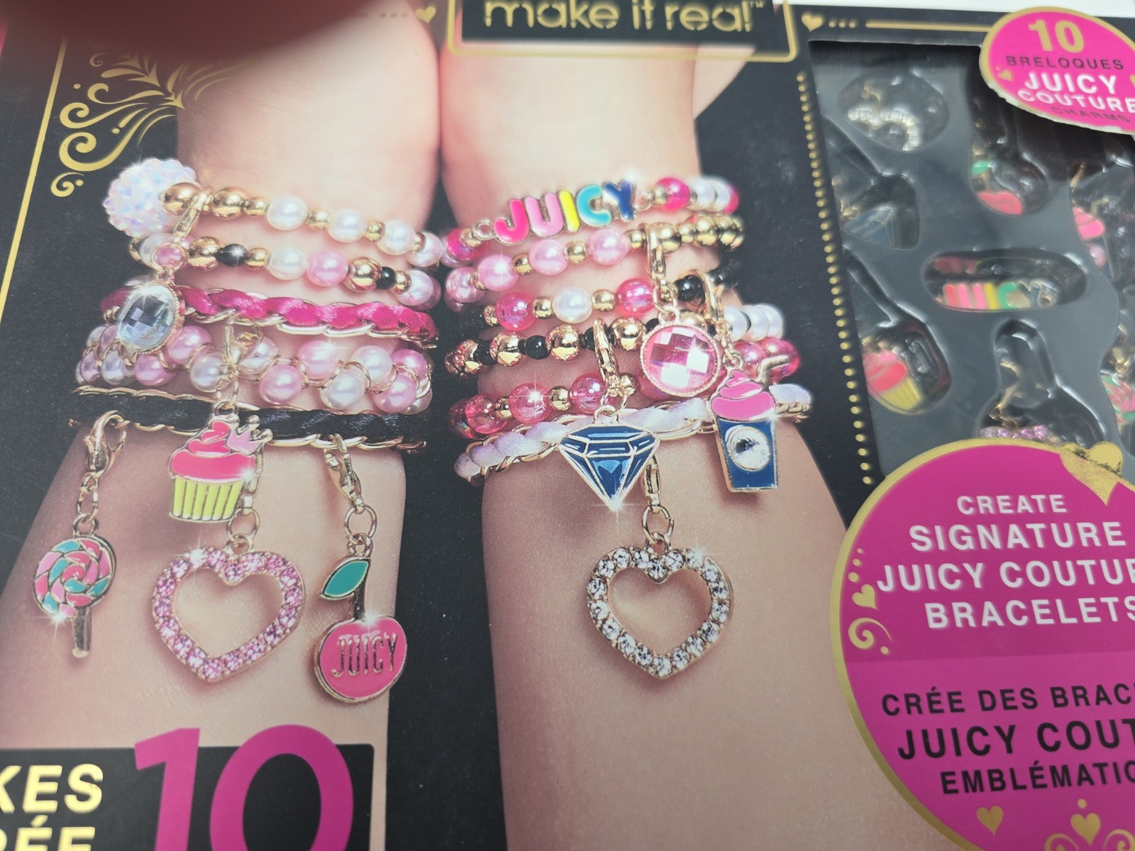 Juicy Couture 10 Bracelet Charm Craft, Make it Real, New