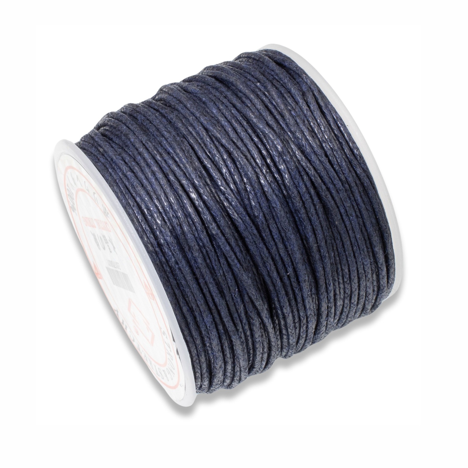 Navy Blue 1mm Waxed Cotton Cord, Ideal for Friendship Bracelets & Crafts