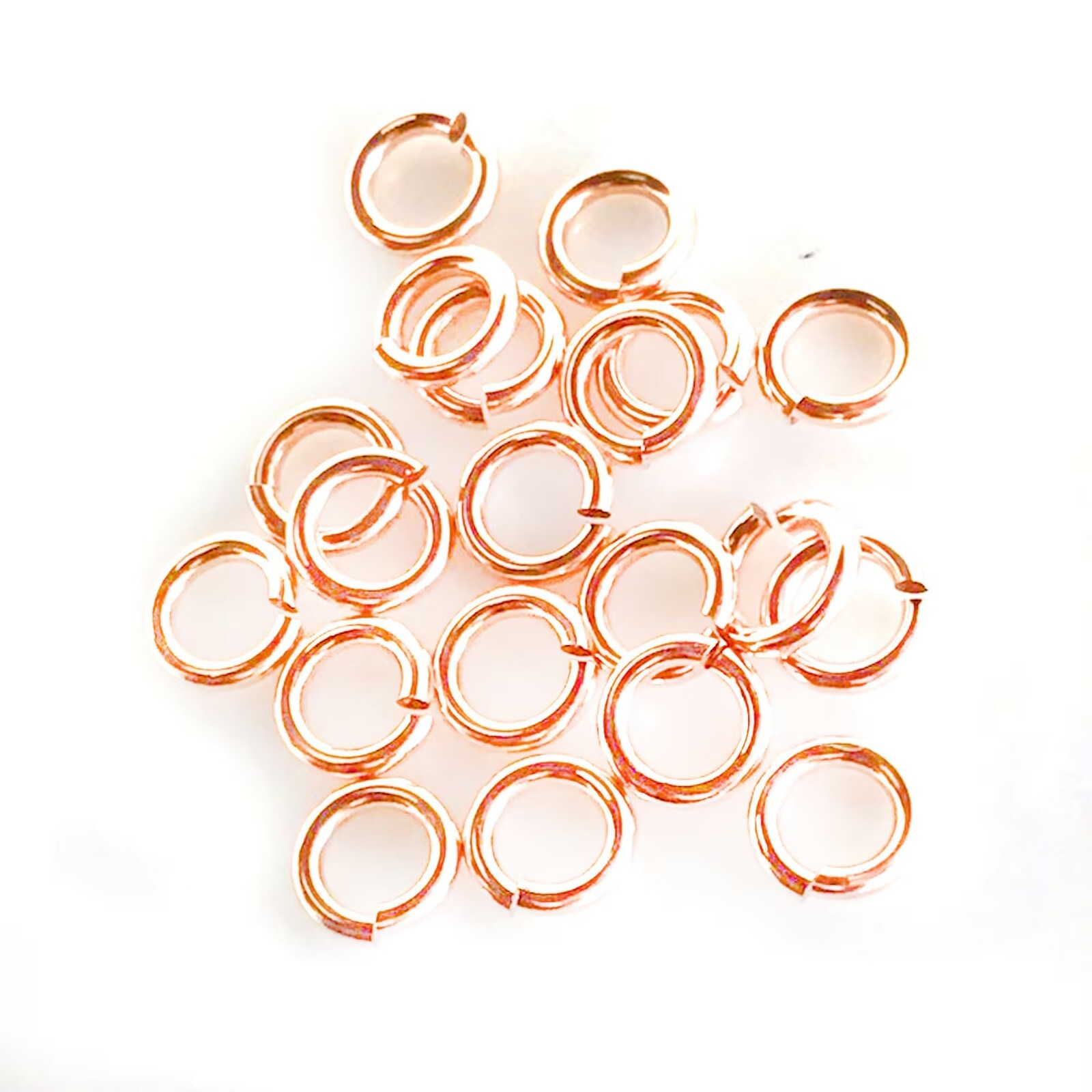 20pcs Rose Gold Filled Round Open/Closed Jump Rings Connector 3mm, 4mm, 5mm