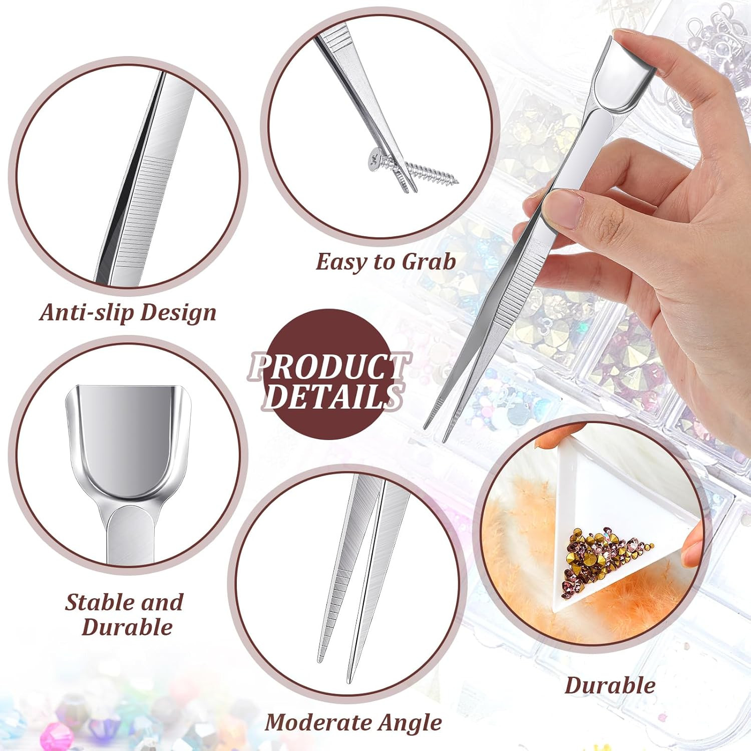 Bead Sorting Tray Set with Scoops and Tweezers for Jewelry Making Tools