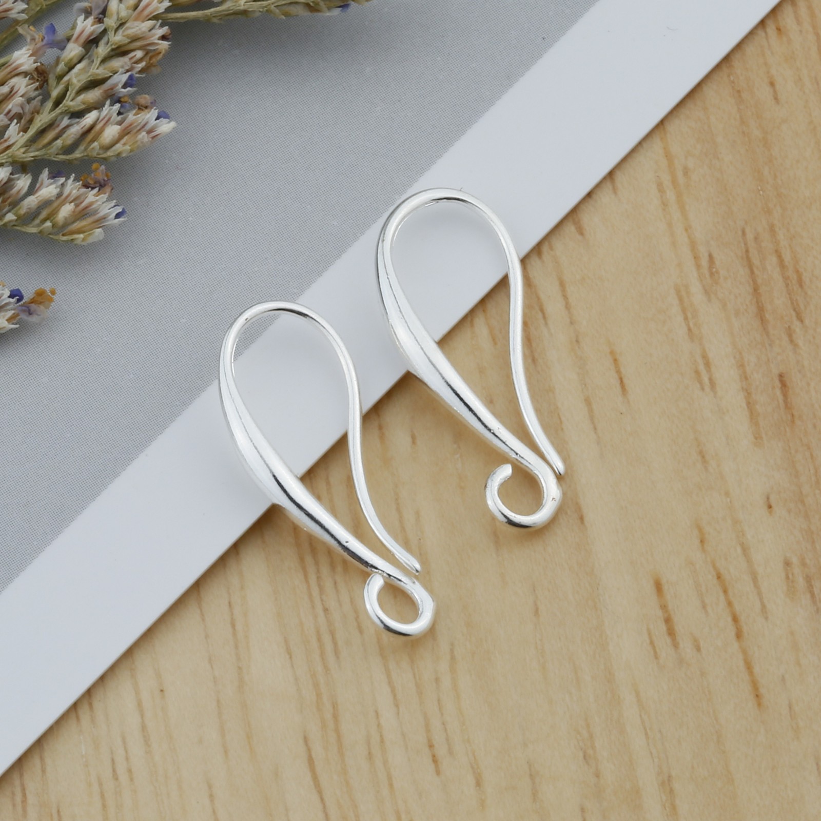 10/20/50PCS Jewelry Findings Real Pure 925 Sterling Silver Jewelry Six