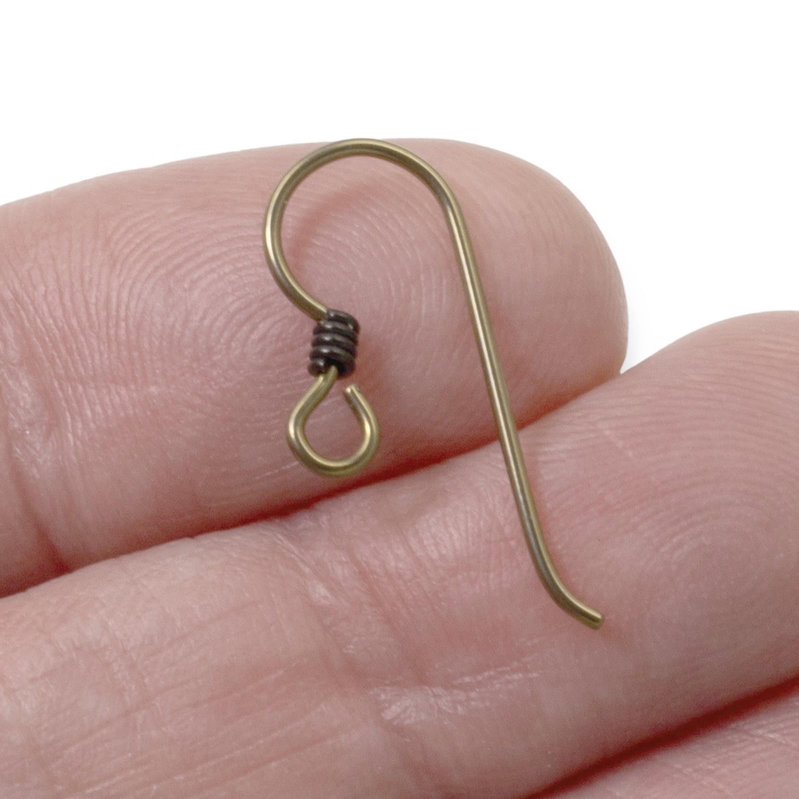 10 Niobium Ear Wires Antique Brass Black Coil Hypoallergenic Hooks USA 20g