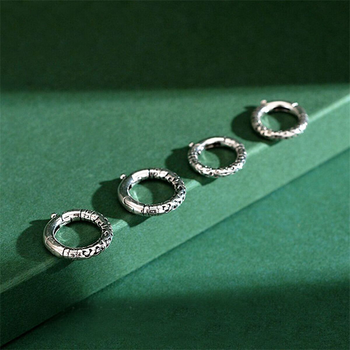 1pc 12mm/14mm Sterling Silver Spiral Spring Ring Clasp for Bracelet Necklace