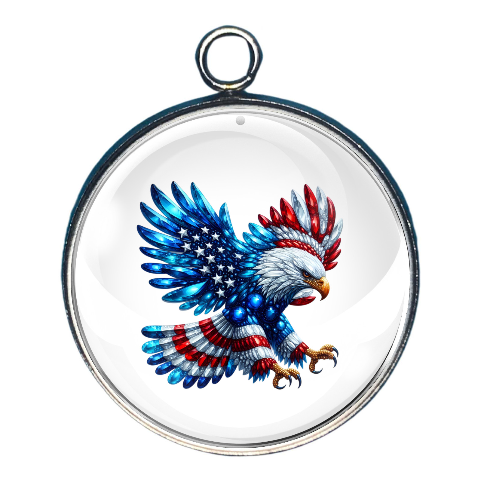 American Patriotism Glass Cabochon Charms