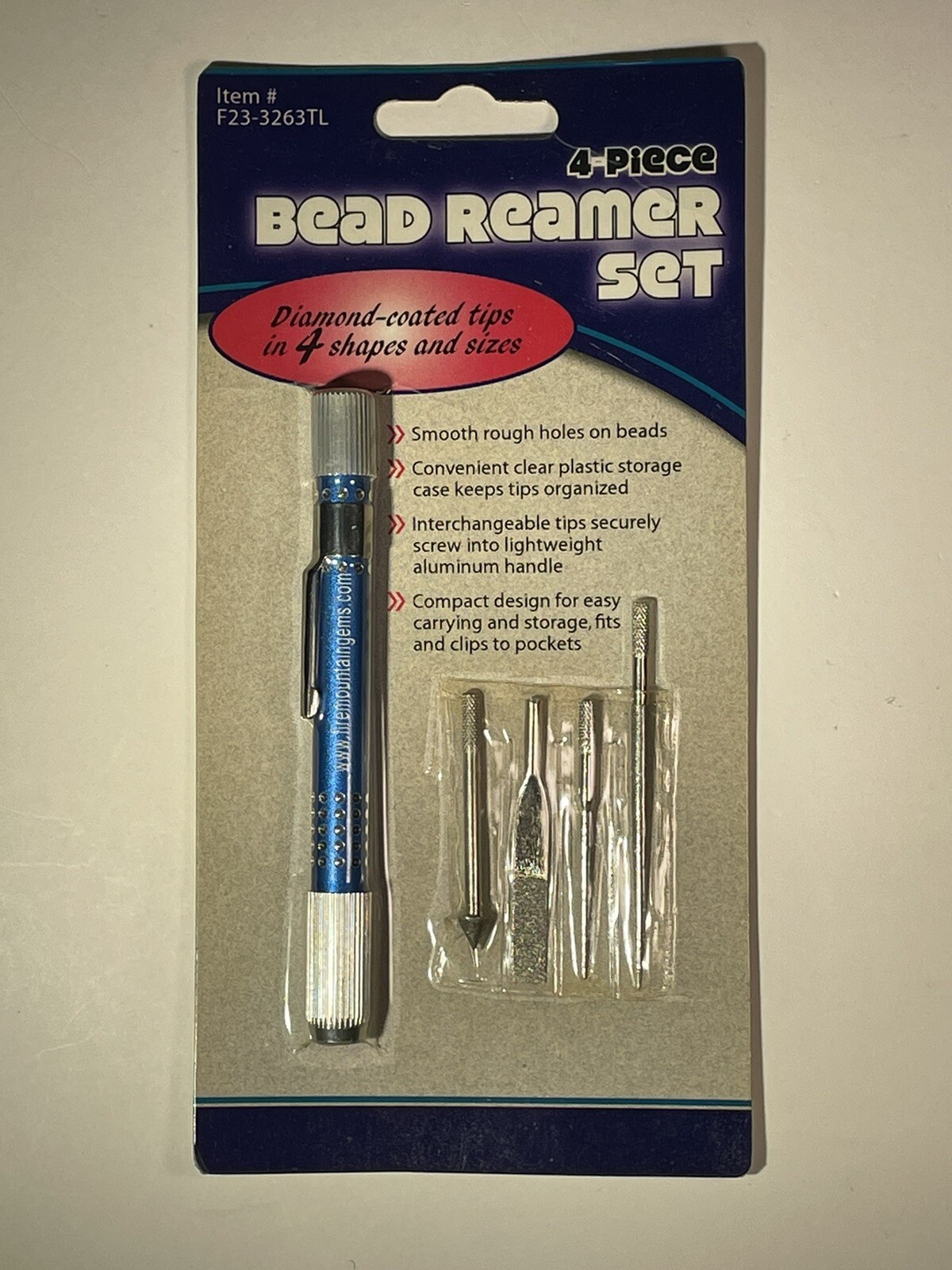 Fire Mountain Gems Beads Diamond Coated Bead Reamer Set 4 piece for Beading NEW
