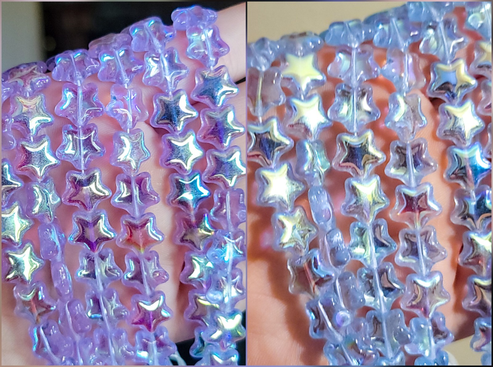 Vintage Star Neodymium Glass Beads 12mm Color Changing Alexandrite Glass 10pcs