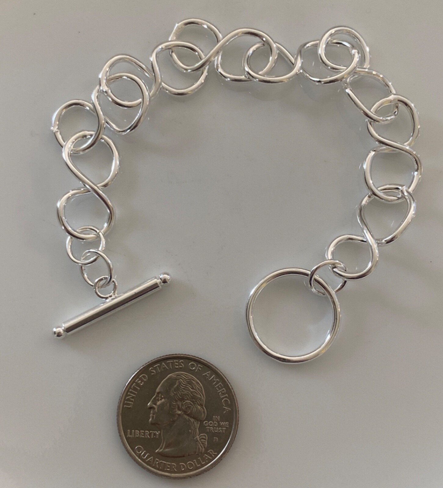Sterling Silver 925 Figure 8 Toggle Clasp Bracelet Choose Size Jewelry Base