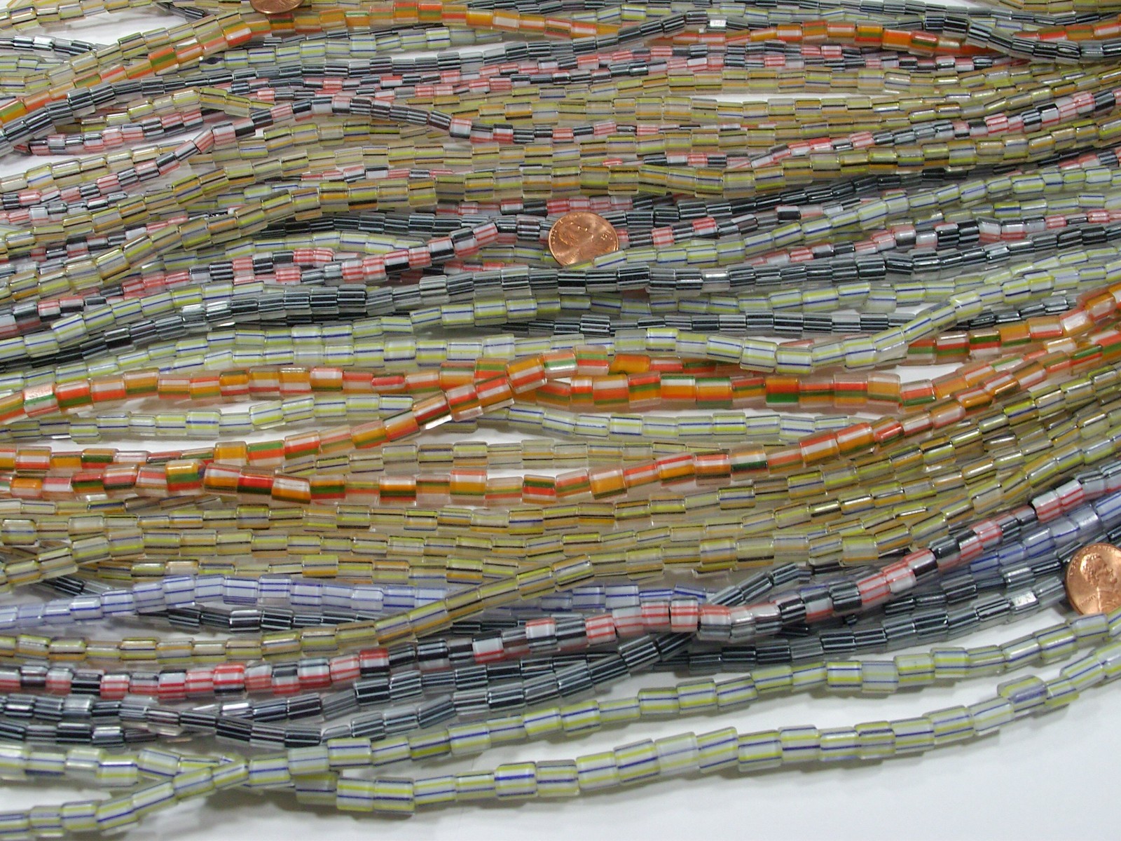 40 Strands 15″ Multicolor India Handmade Glass Beads Wholesale Bulk Lot (FPZ-9)⭐