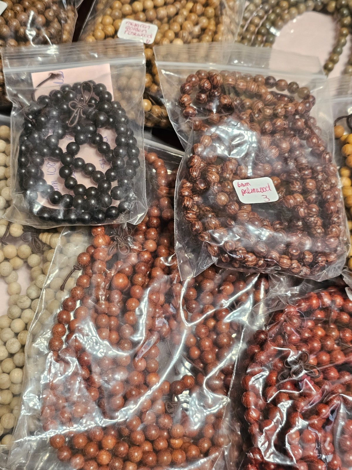 6MM Wood Mala Prayer Buddha Meditation Beads Round BULK LOT 45 STRANDS