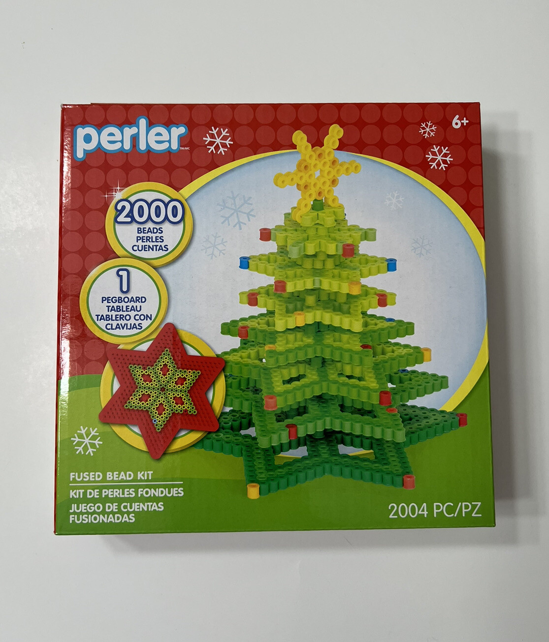 Perler Christmas Tree 3D Fused Bead Kit 2000 Beads Plus 1 Pegboard NEW In Box