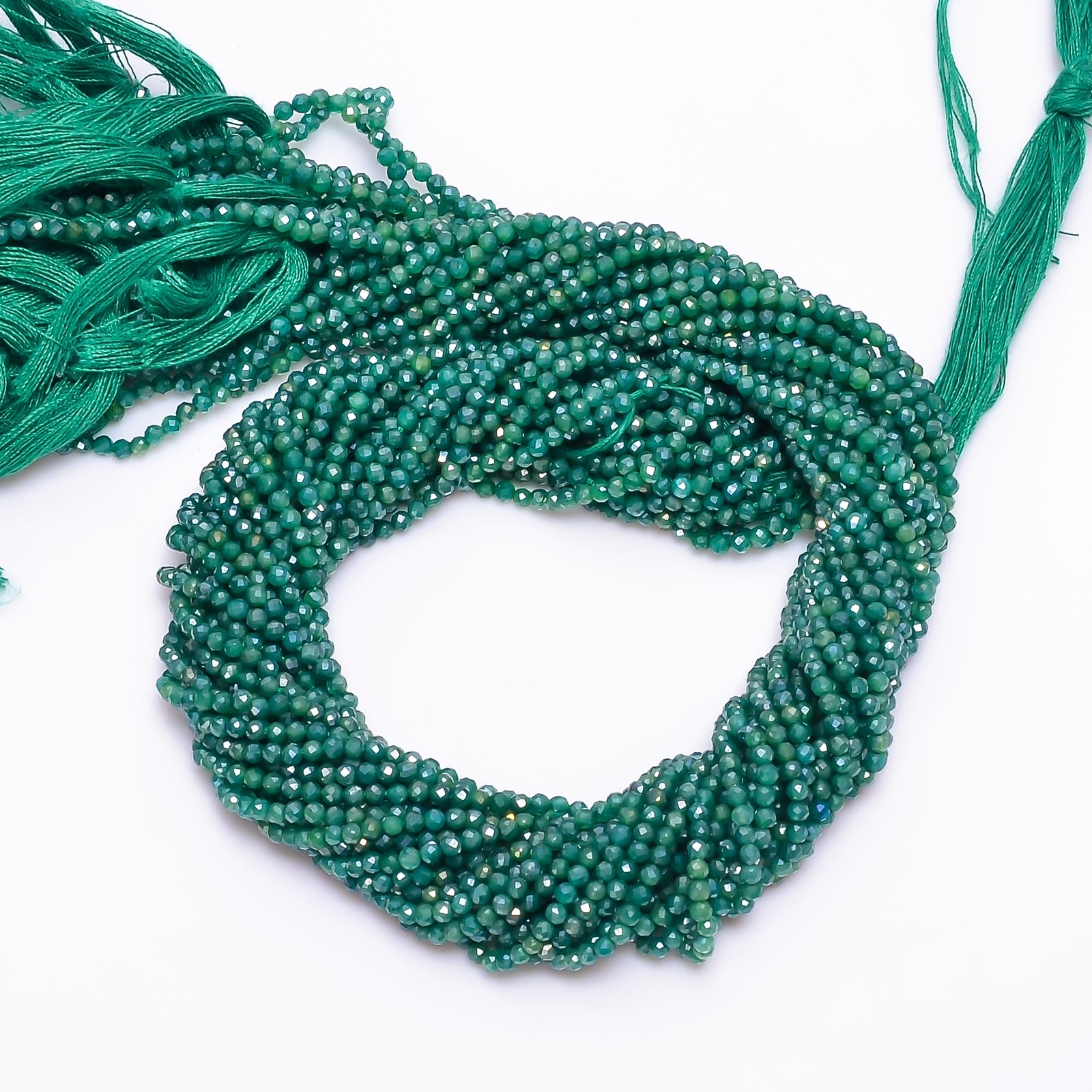 Natural Green Sillimanite Gemstone Round Israel Cut Beads 2.5 mm Strand 13″