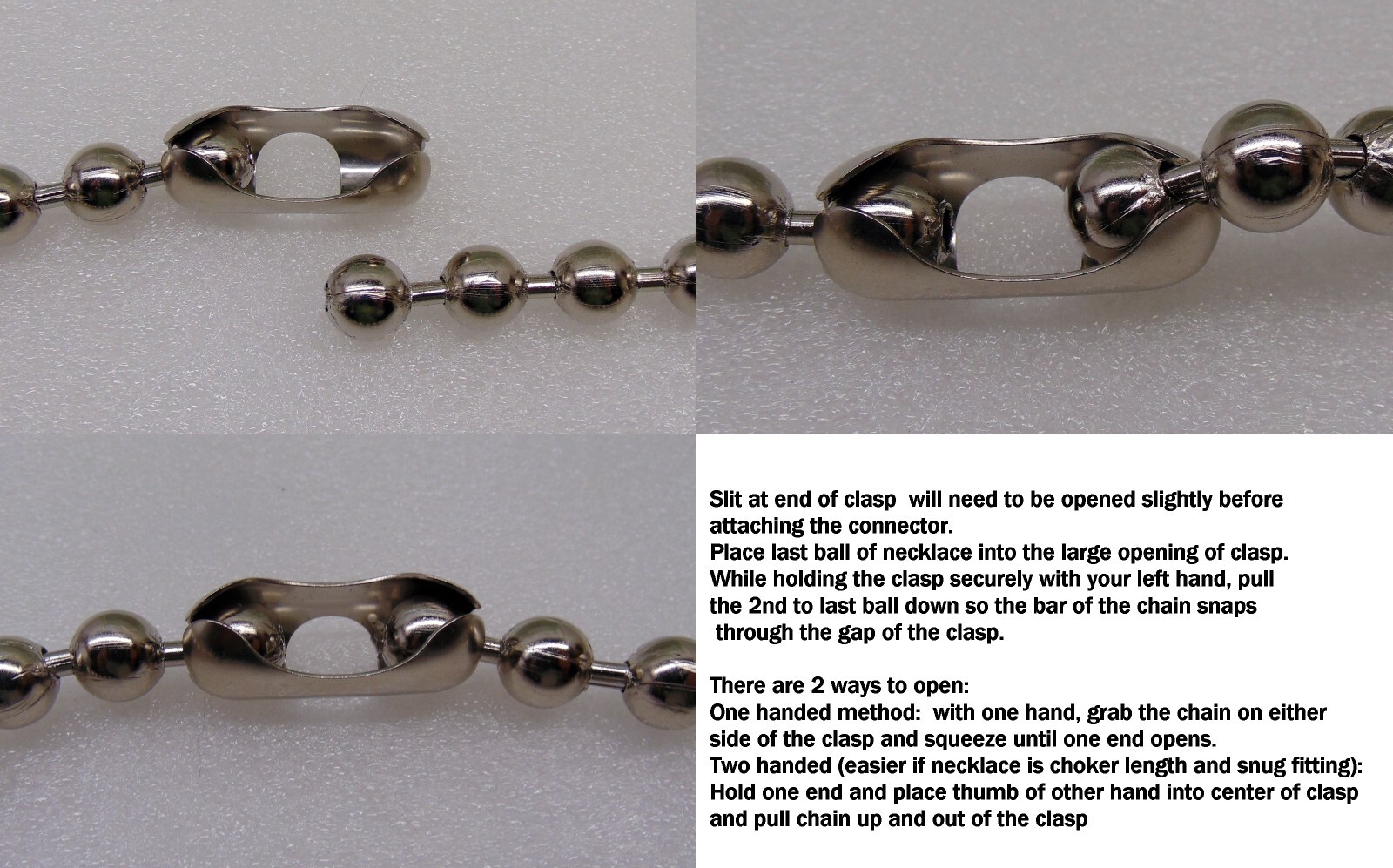 12mm #30 Steel BALL CHAIN NECKLACE or Bracelet Goth Punk 1/2″ BEADS Pick Length