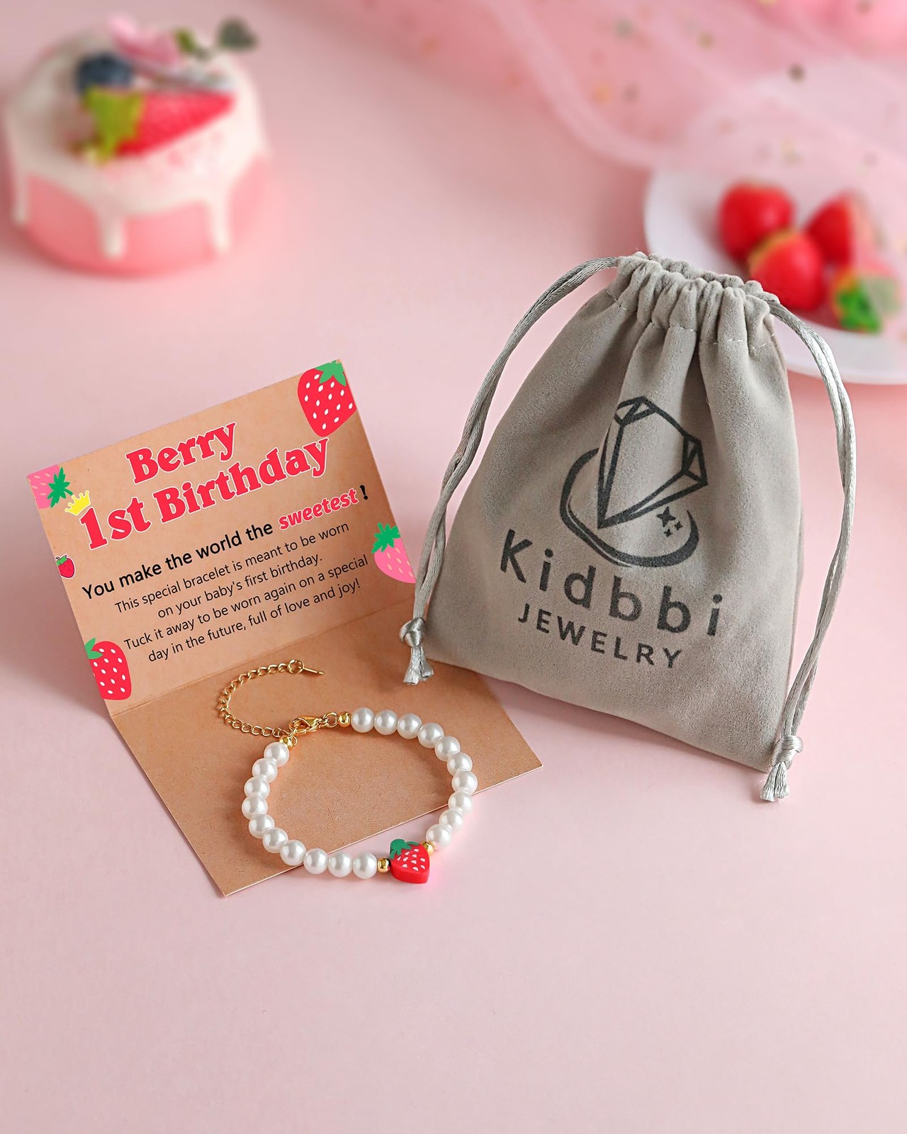 Berry First Birthday Decor for Girls, 1st Sweet One 1 Year Old Girl Gifts Strawb