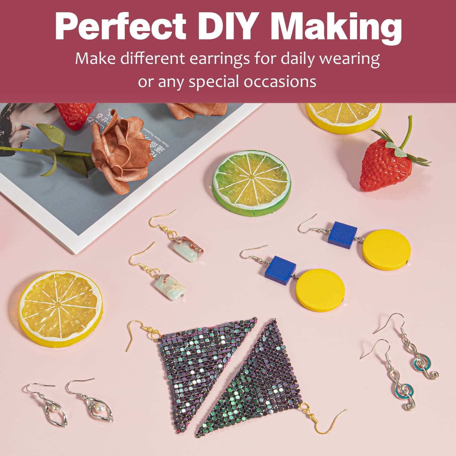 Hypoallergenic Earring Hooks, 600 Pcs Earring Making Supplies Kit with Earrin…