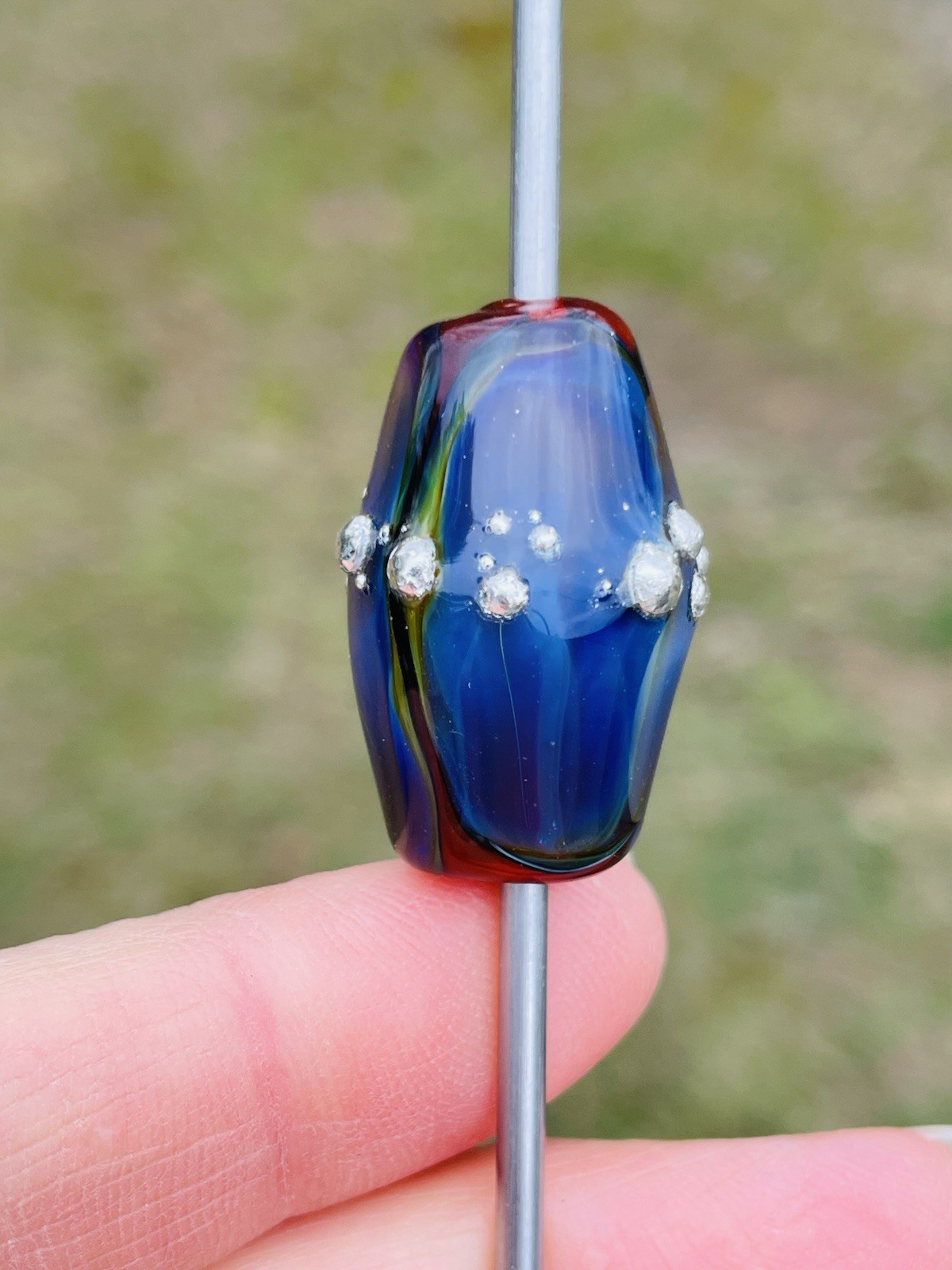 Lampwork Glass Focal Bead HANDMADE Lampwork Bead Artisan Made With Fine Silver