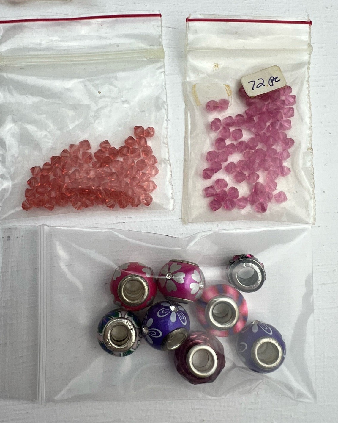 VTG Pink Purple Stone Beads Ceramic Rose Quartz Art Deco Bib Collar Necklace LOT