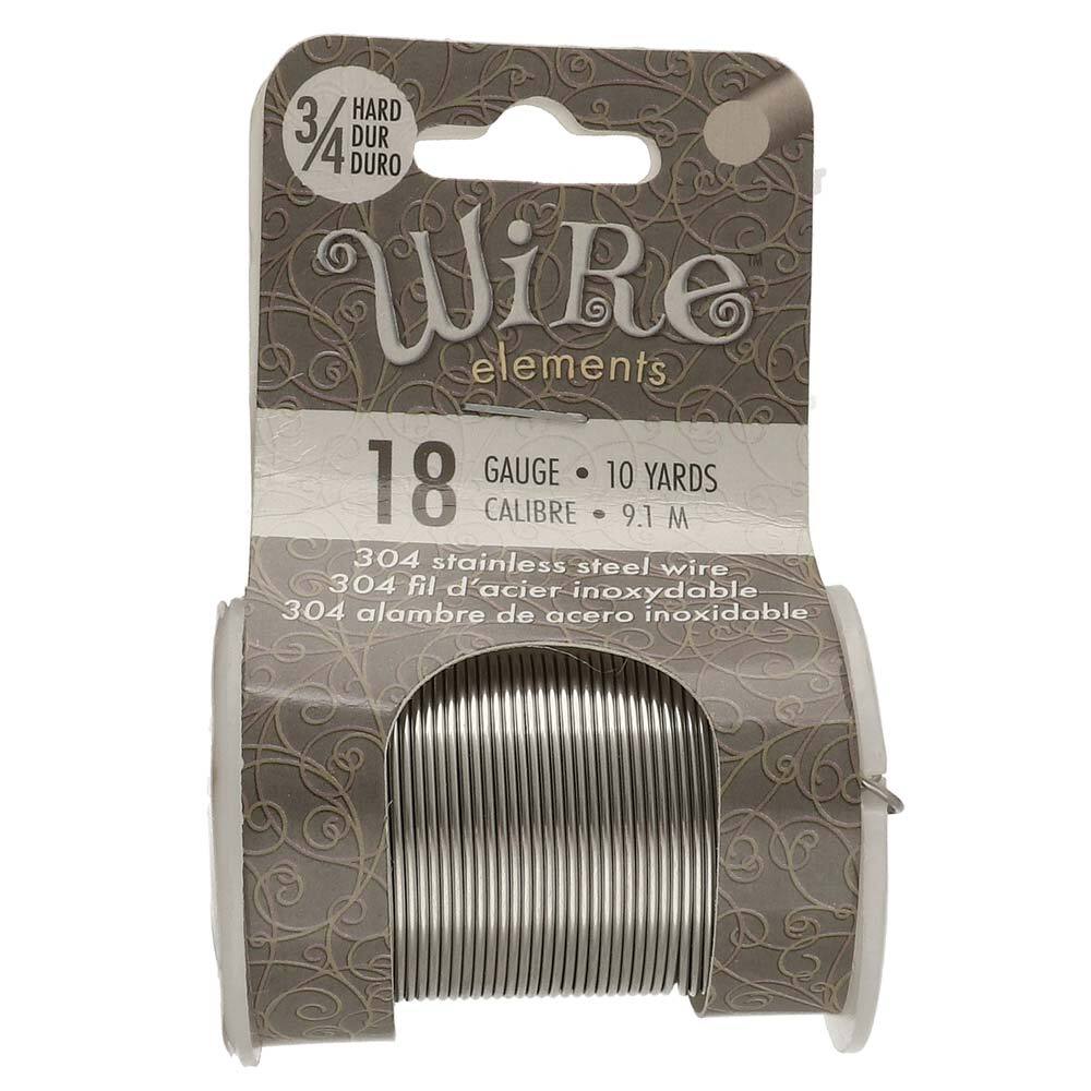BeadSmith Stainless Steel 18 Gauge Craft Wire Elements – 10 Yard Spool