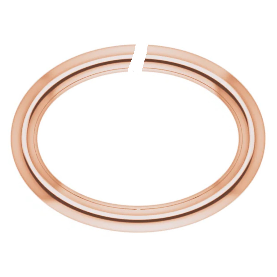 4x6mm ID 5.5mm x 7.5mm OD OVAL 14k Solid Rose Gold 20ga gauge OPEN Jump Ring