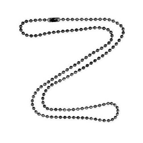 ONE BALL CHAIN Necklace 24″ Long 2.4mm Bead #3 ~Dark Antique Silver ~ Gunmetal