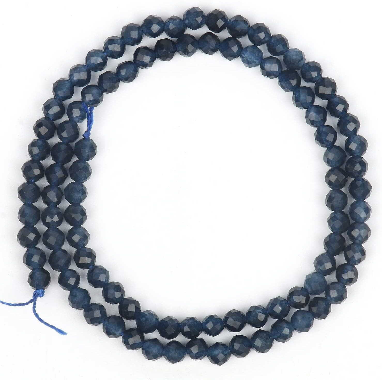 180PCS Natural Sapphire Beads – Small Faceted Round Gemstone for Jewelry Maki…