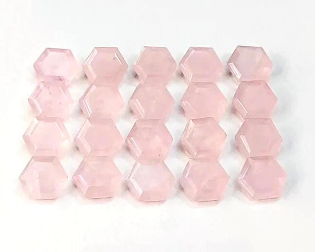 Wholesale Natural Rose Quartz Faceted Hexagon shape Loose Gemstone Lot Jewellery