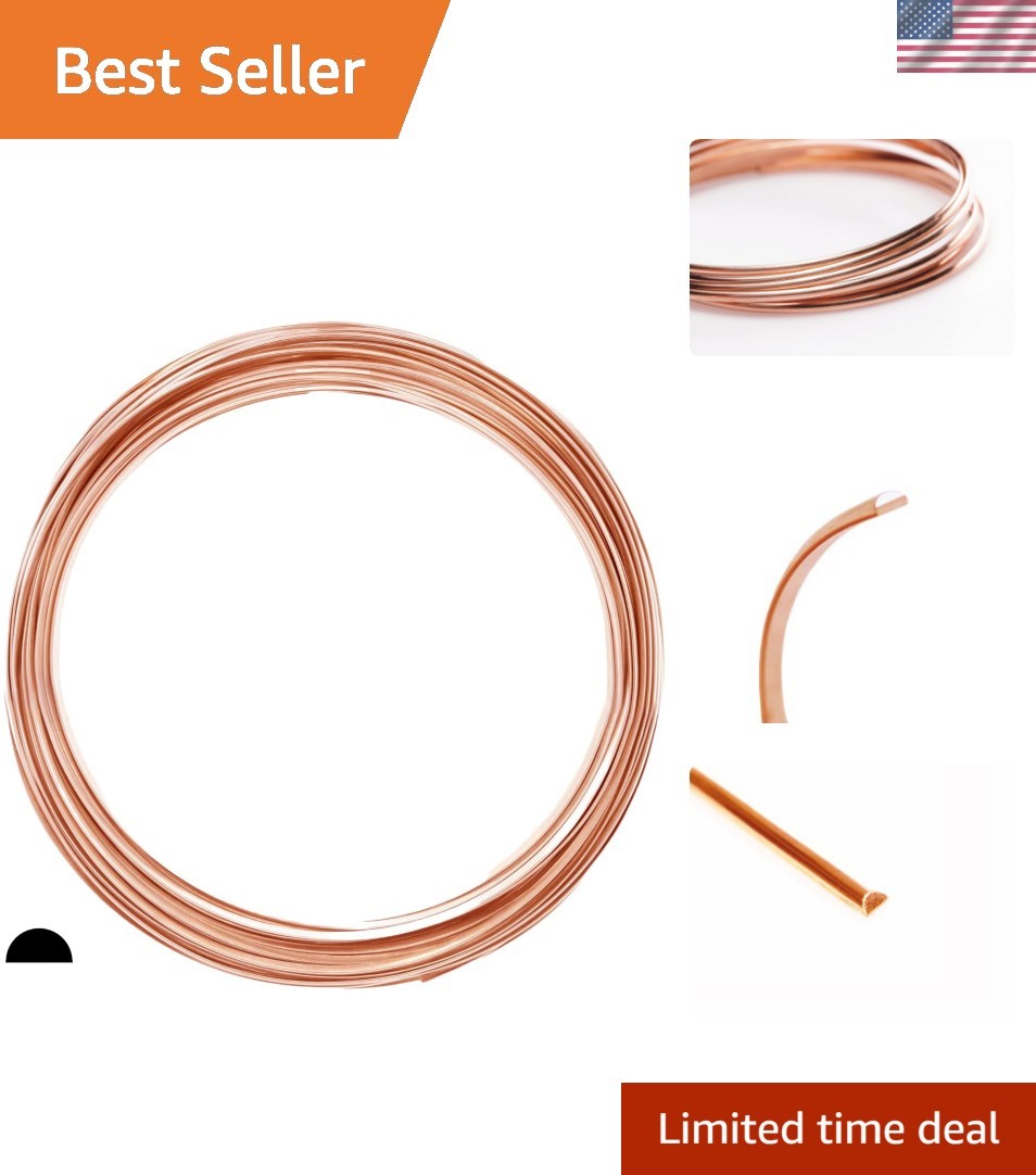 Half Round Copper Wire – 1 Ounce 27FT Dead Soft 18 Gauge for Perfect Wiring