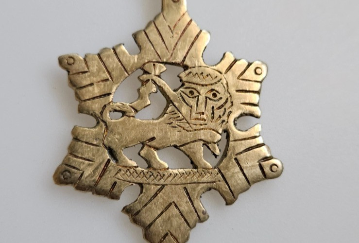 Ethiopian Lion of Judah pendant Ethiopian pendant brass pendant