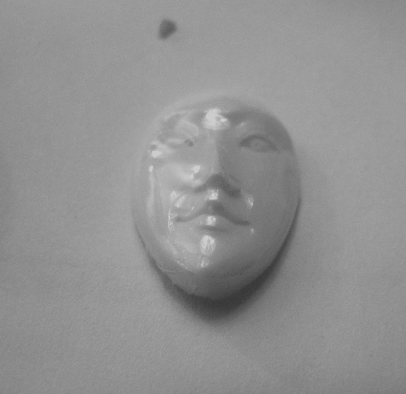 MS Artisan Carved Cabochon Small Oval Face Open Eyes 11x15mm Bali Indonesia