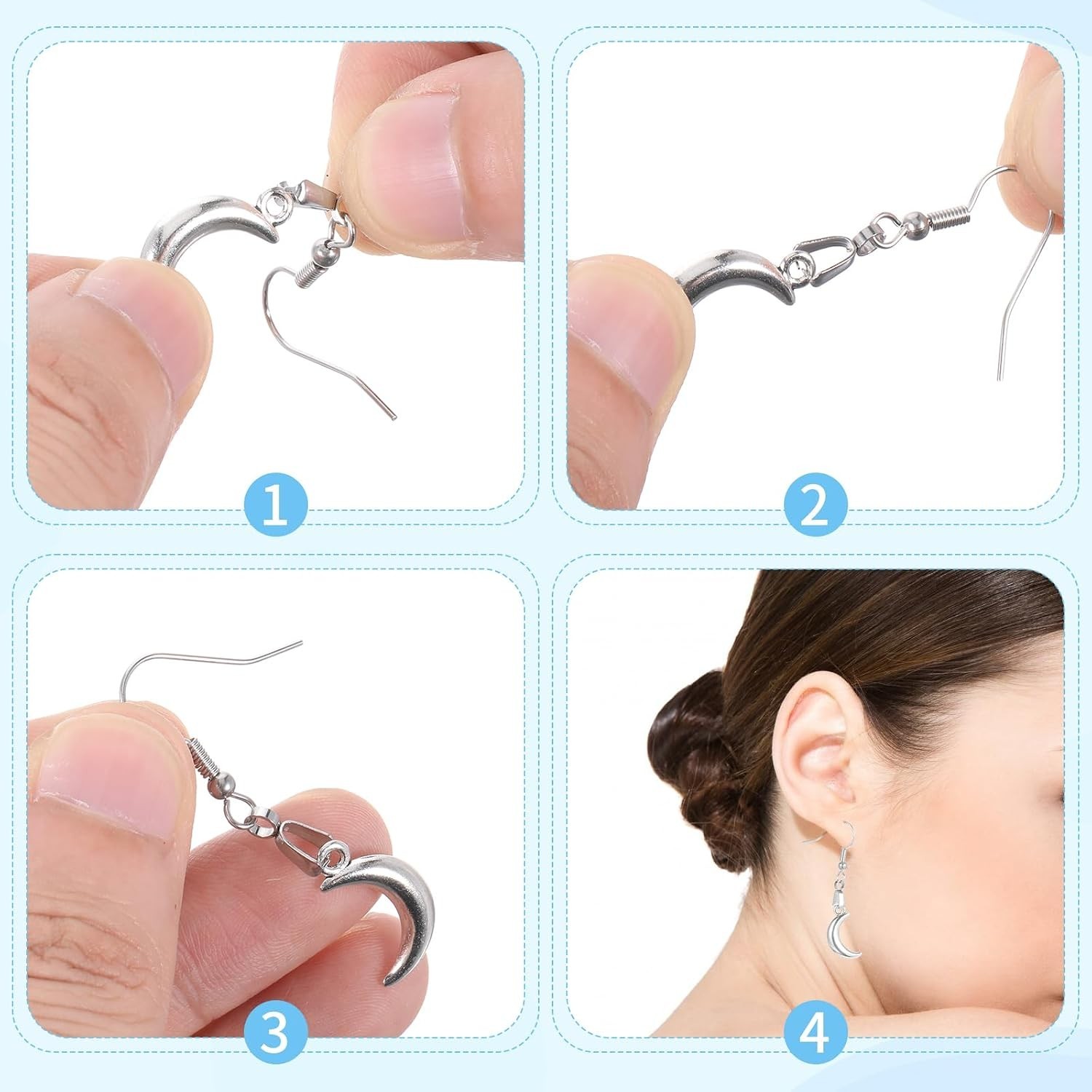 Stainless Steel Earring Hooks Kit – 50 Pcs for DIY Jewelry Making Supplies