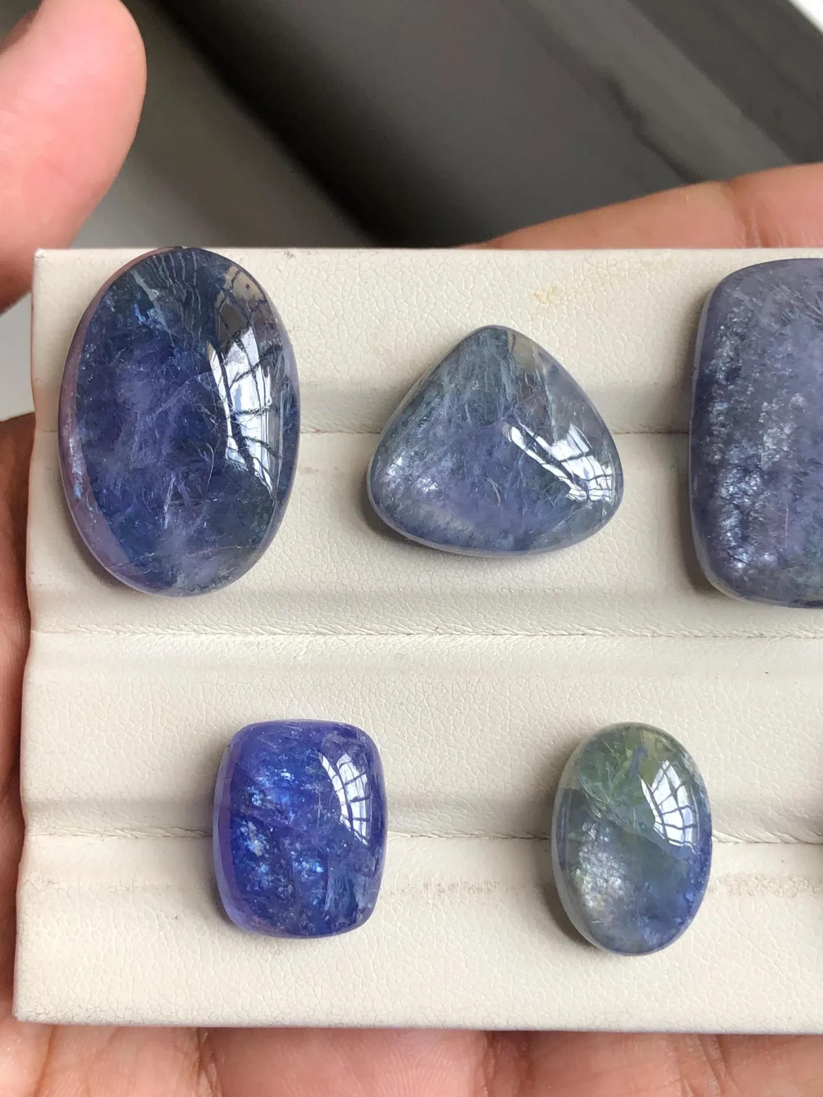 AAA Natural Bi-Color Tanzanite Cabochon, Natural Violet-Blue Gemstone