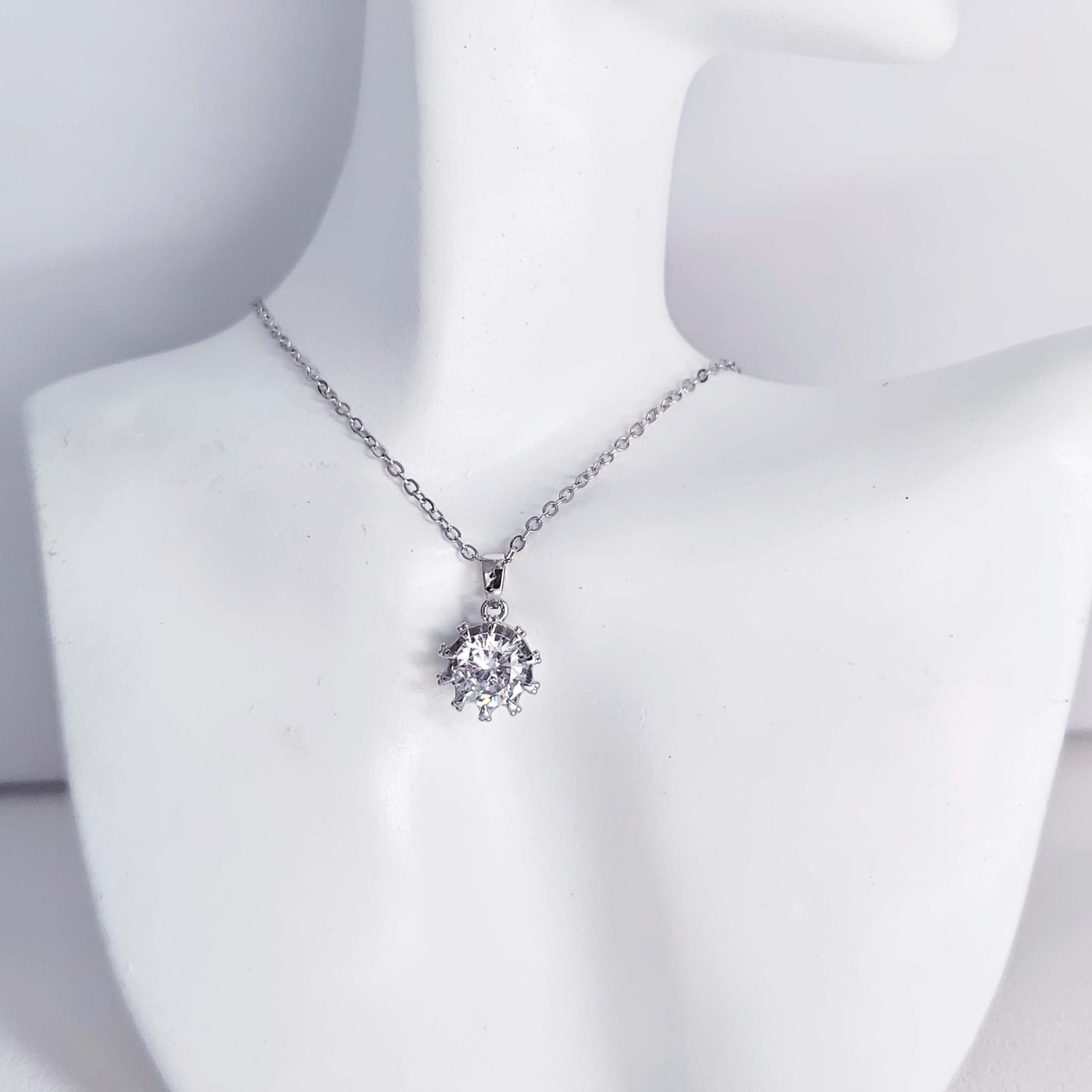 Moissanite Diamond Necklaces for Women, 1CT 14K White Gold plated Sterling – 03