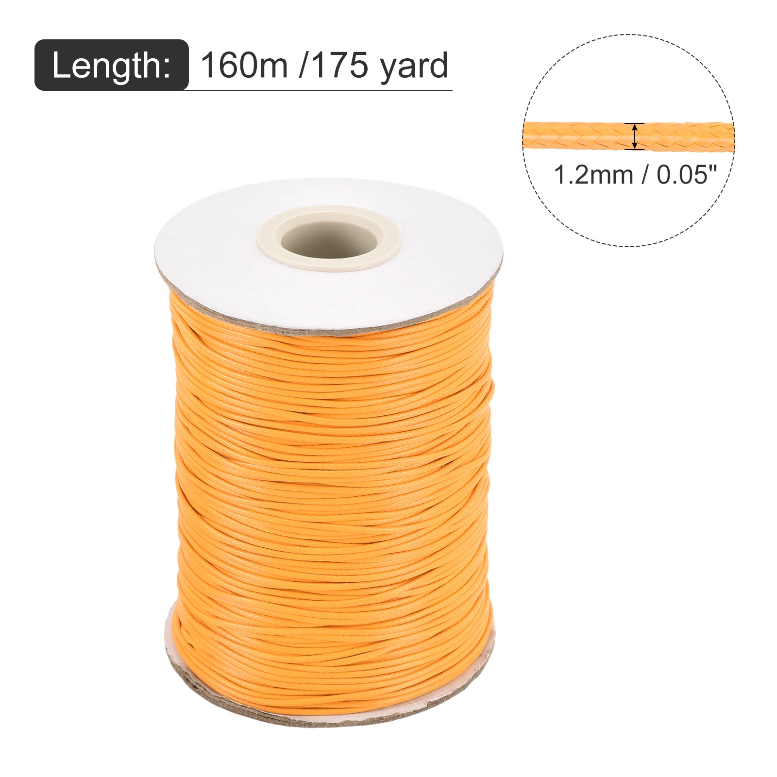 Gold 1.2mm Waxed Cord 175 Yard Wax Bead Thread String for Jewelry Make