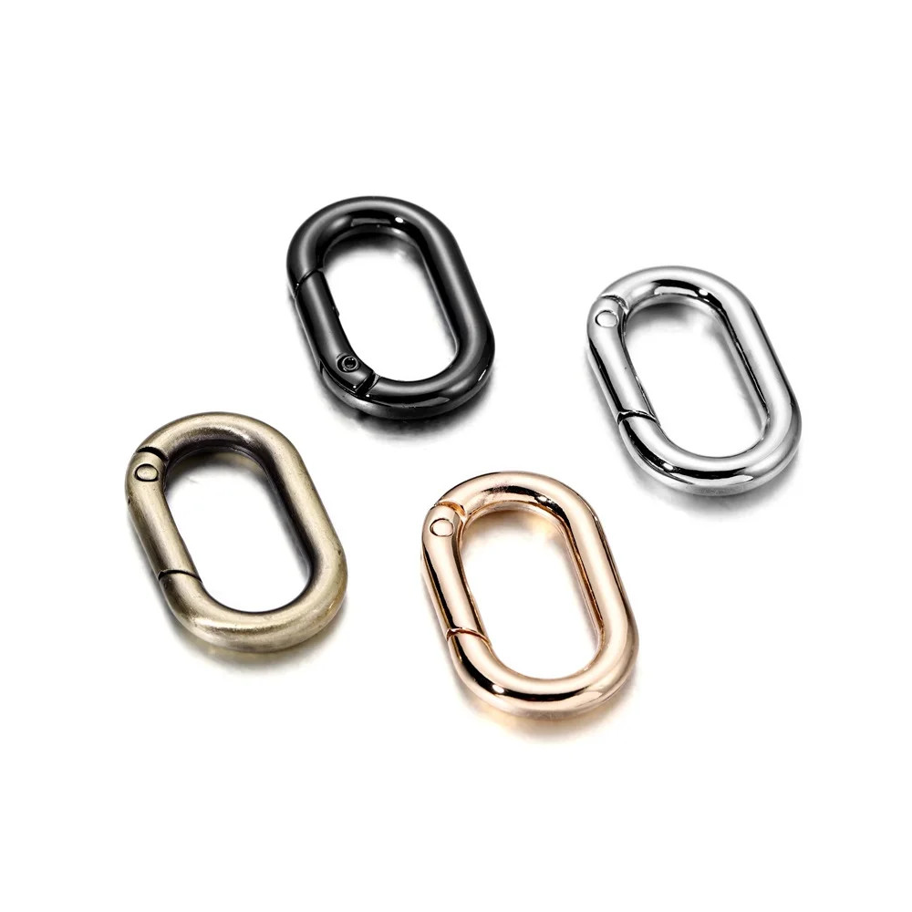 5PCS Metal Oval Spring Clasp Carabiner Clips for DIY Jewelry and Keychains