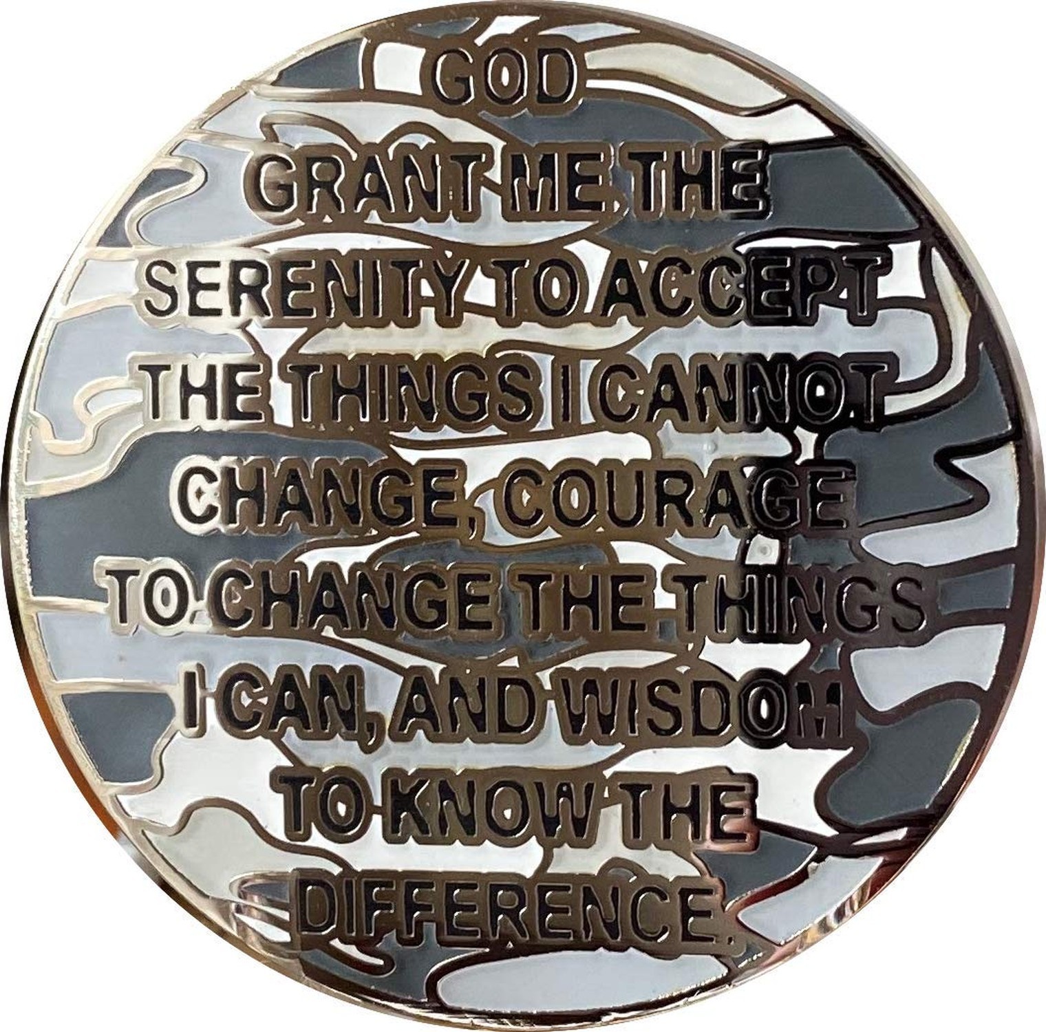 1 Year AA Medallion Reflex Winter Camo Silver Plated Camouflage Color Chip