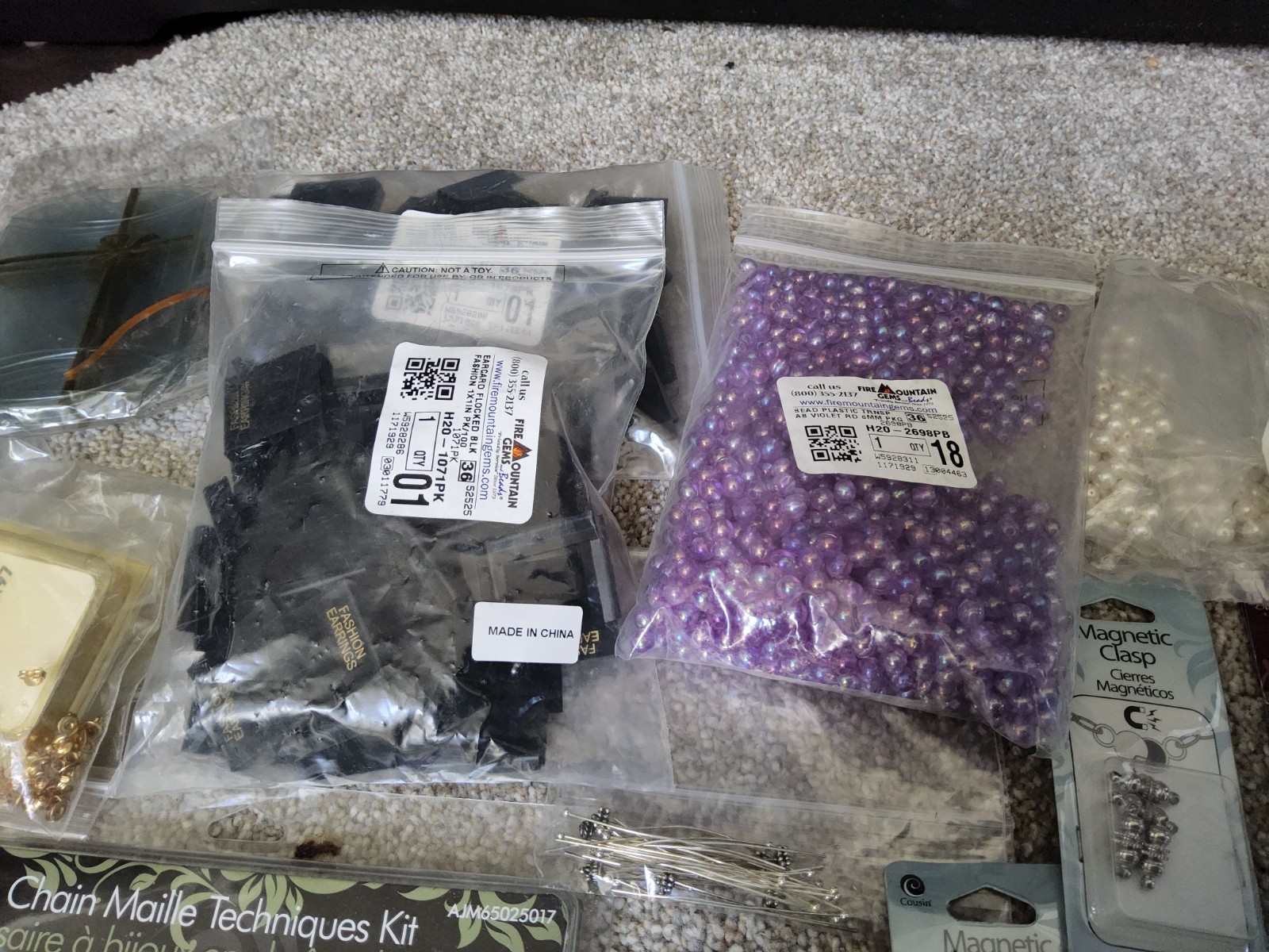 Bulk Lot Gemstones, Metal, Beads, Wire & Clasps Jewelry Making Supplies