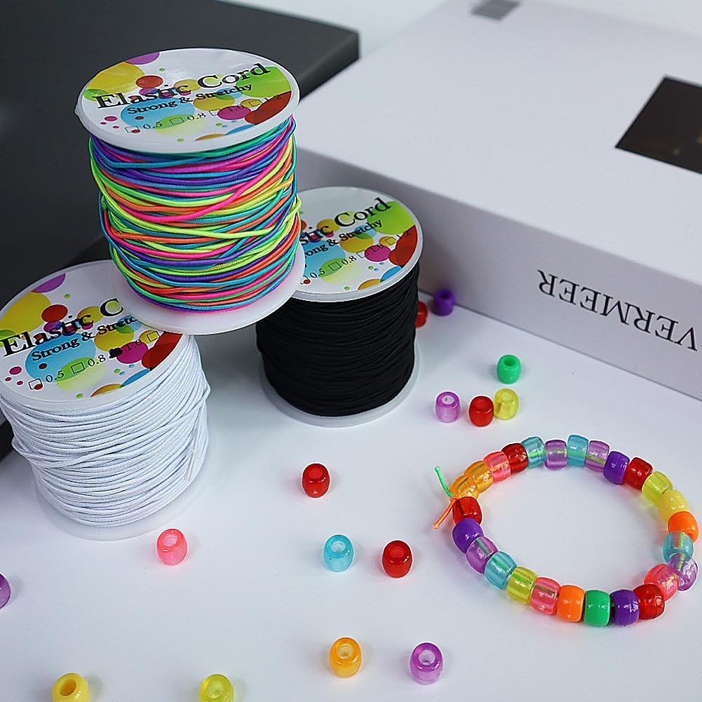Ewparts Elastic String for Bracelets 1mm 3 Rolls 495 Feet 1.0mm, 1.0mm
