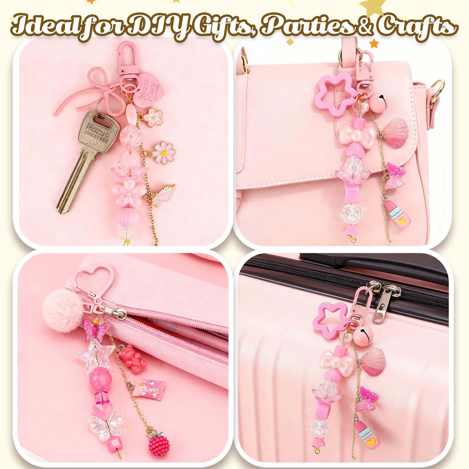 249 Pcs Keychain Making Kit â€” Includes 15 Keychain Clips, 16.4 Feet Chains, 1