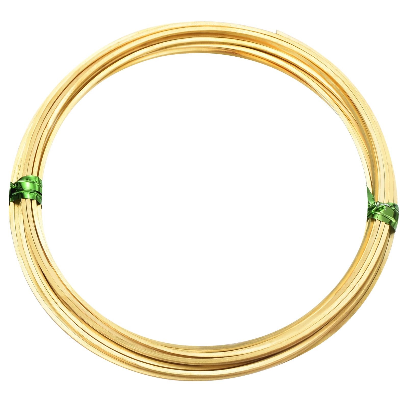 PATIKIL Soft Brass Wire, 1 Roll 18Ga/1x1mm 6m/19.69ft Bendable 18Ga, Gold