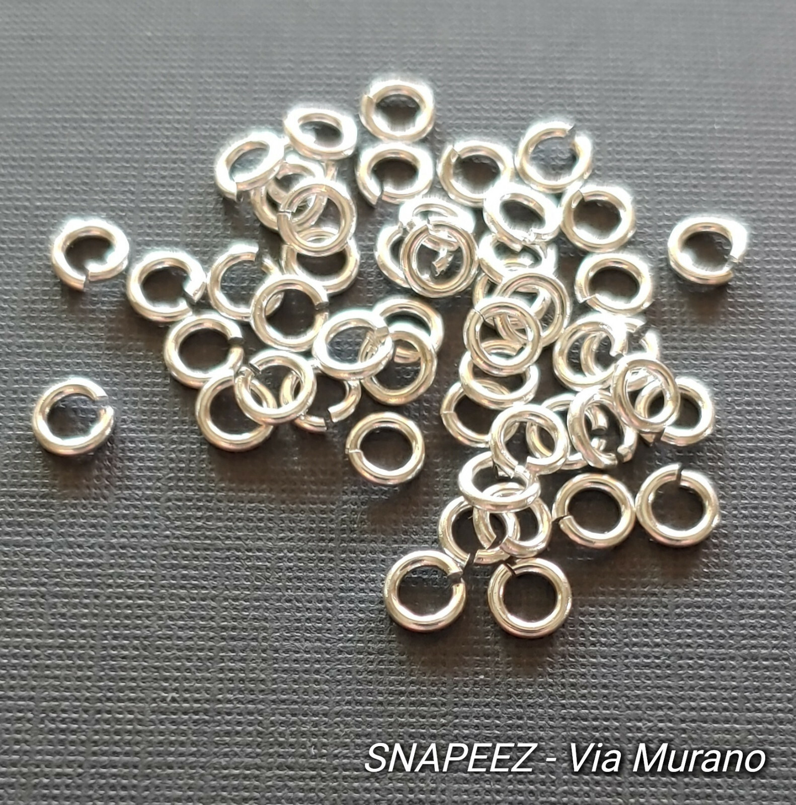 SNAPEEZ® II ULTRAPLATE® 99.9% Shiny Silver Jump Ring 4mm. Made in USA.