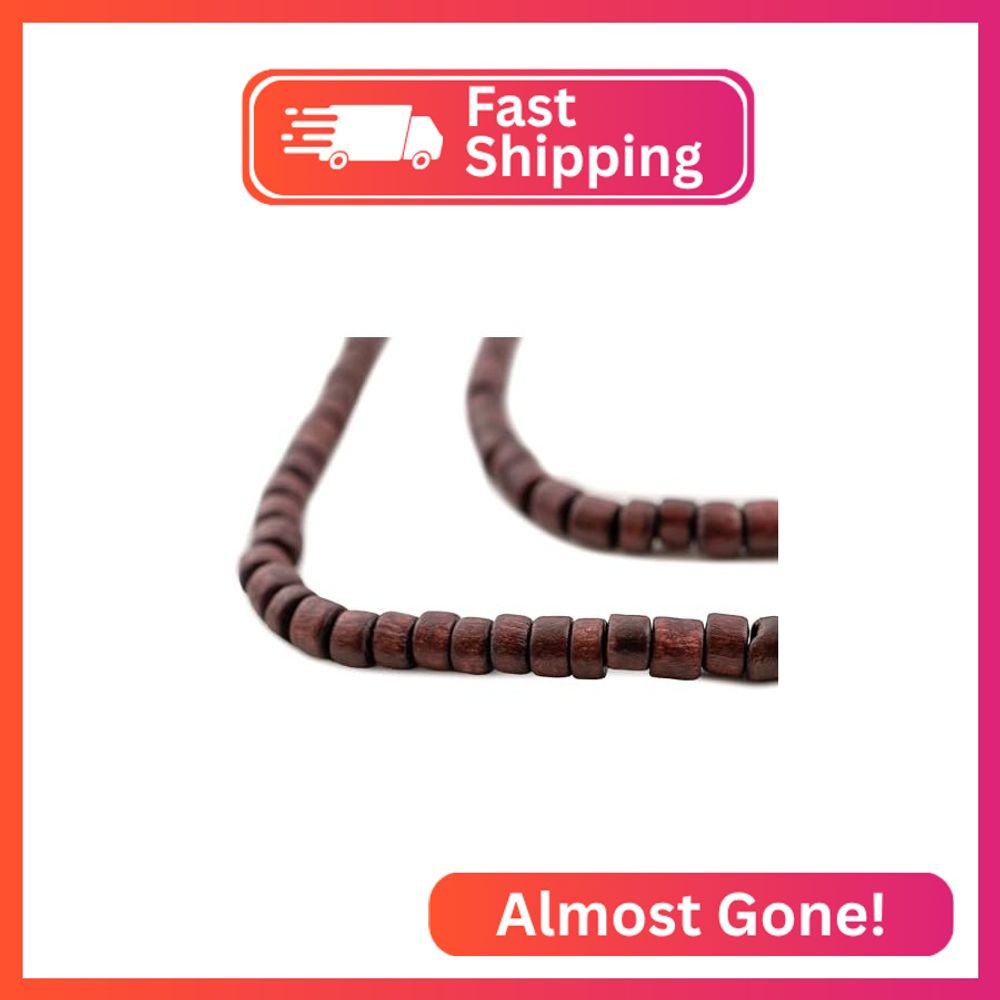 The Bead Chest Dark Brown Nugget Natural Wood Beads (5mm): Organic Eco-Friendly