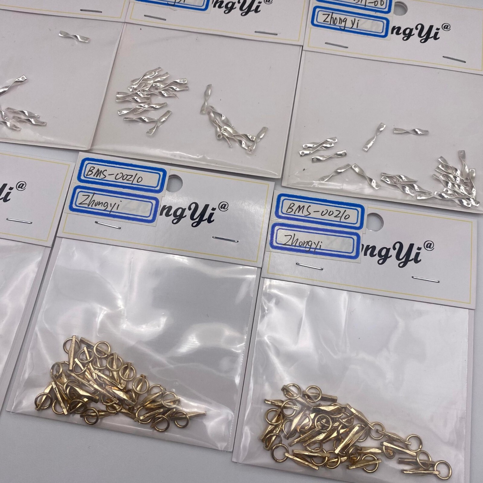 120 pcs Pendant Trinket Metal Charms Twist Spiral Bar for DIY Jewelry Making
