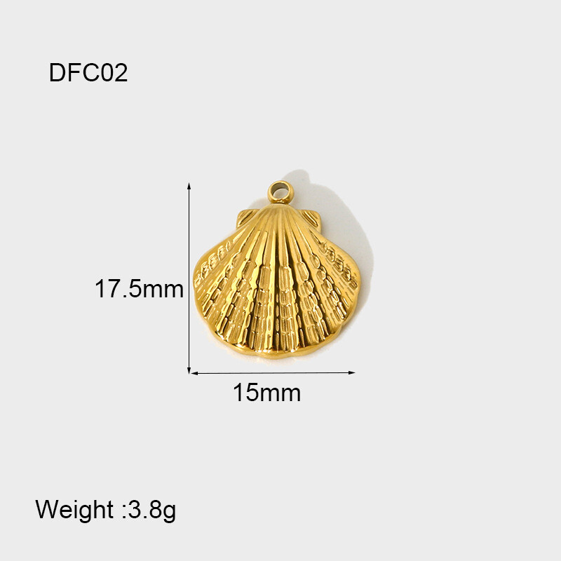 2 Pcs Gold/ Silver 14K Gold Titanium Steel Geometric Shell DIY Jewelry Making