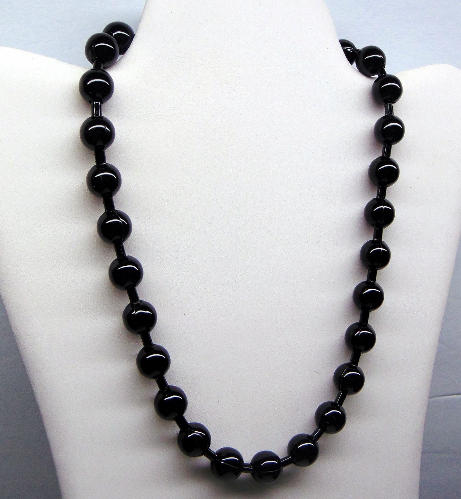 BIG Glossy BLACK BALL Chain Necklace or Bracelets ~ 12mm / 1/2″ bead #30 SHINY