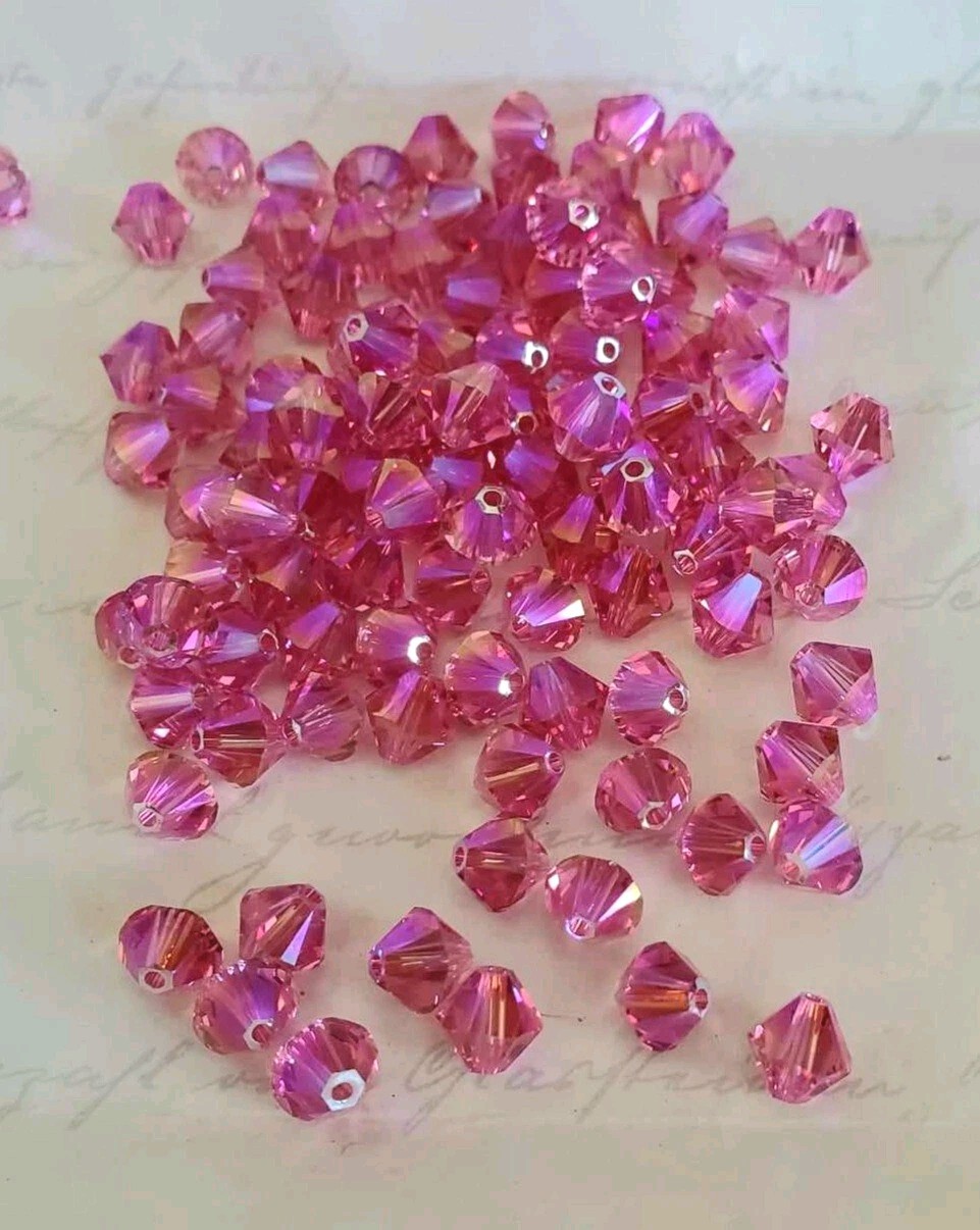 Swarovski 5328 6mm bicone beads, Rose Shimmer 2X (12pcs)
