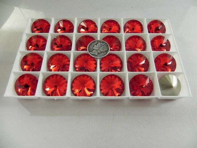 Light Siam F (39ss, 47ss, 12mm) Swarovski 1122 Rivoli Stones