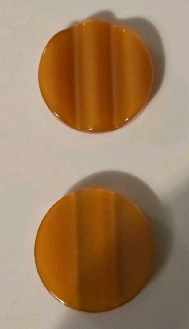 7 Pc Lot Vintage Lucite Acrylic Beads Cabs Dragon, Orange Moonglow Art Deco Rare