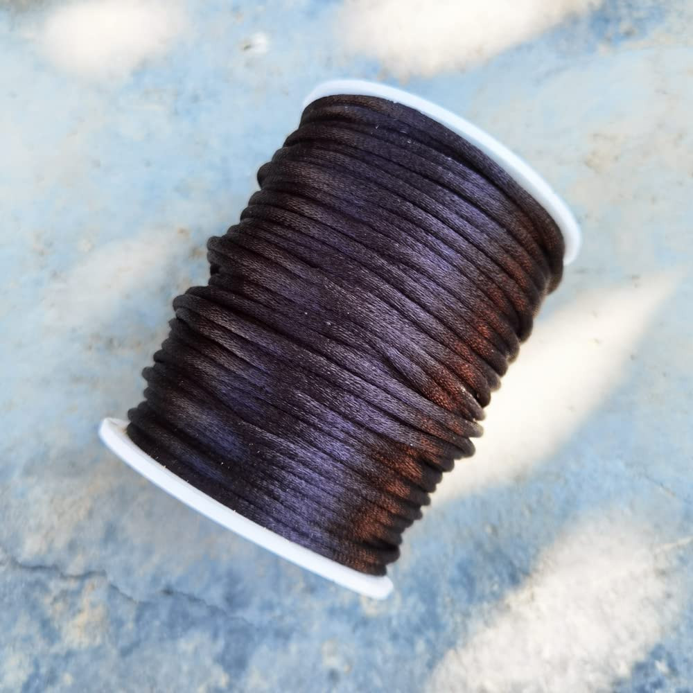 3mm Black Satin Cord 50 Yards Rattail Silk Thread For Jewelry Making DIY